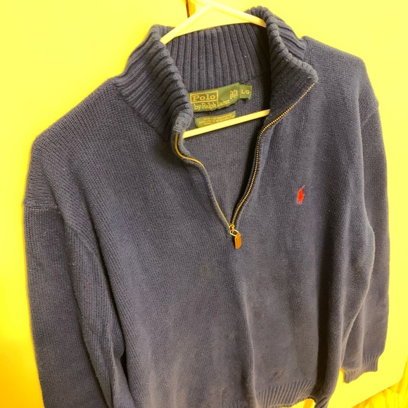 Polo Ralph Lauren quarter-zip blue sweater - Large - Picture 8 of 8